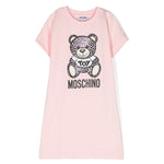 Moschino Kids Abito Rosa con Teddy Bear per Bambine