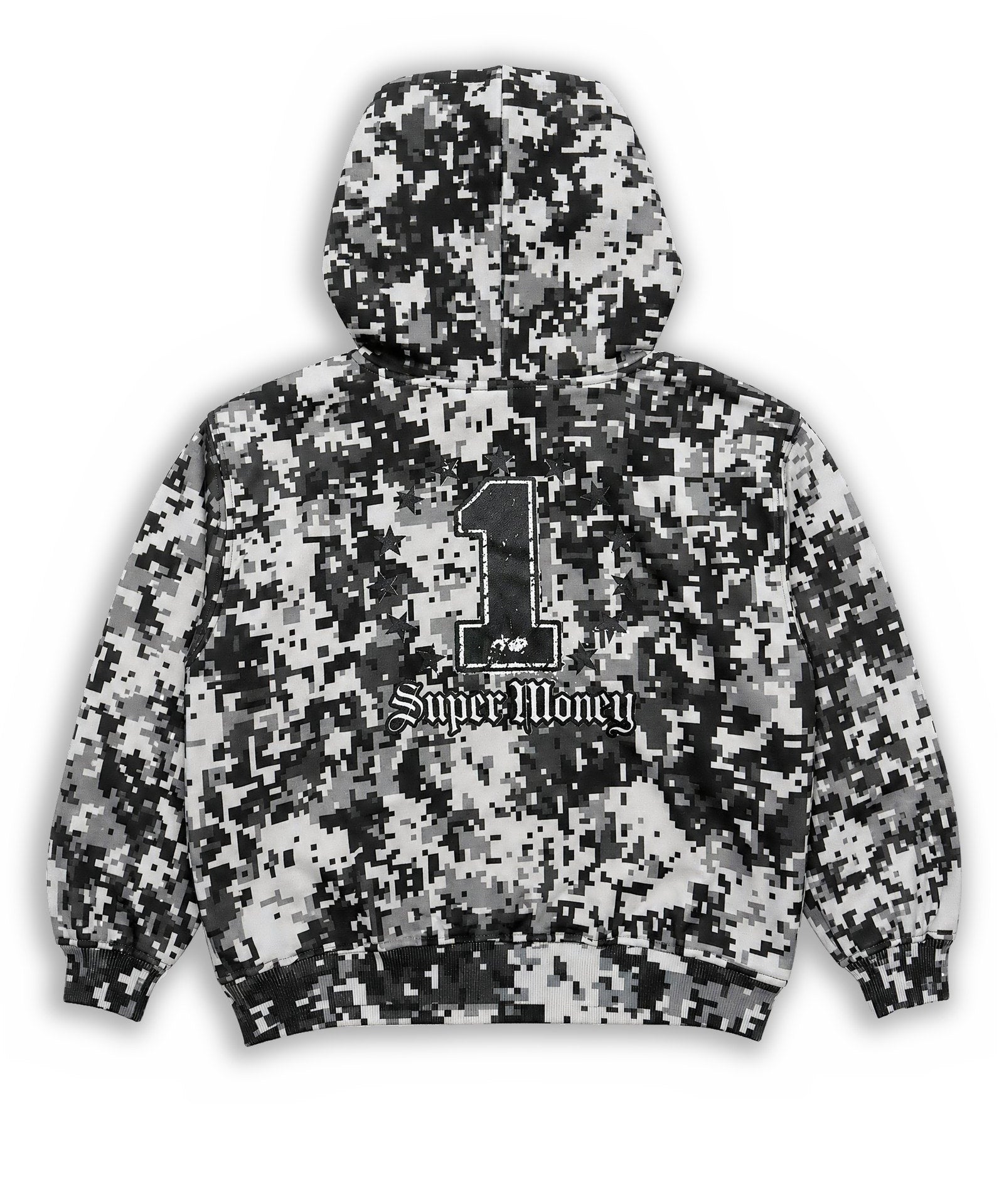 ART SUPER MONEY Kids Felpa Cappuccio Stampa Labbra Camo Bambini