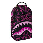 Sprayground Kids Think On It Zaino Nero con Stampa Shark Mouth e Dollari Rosa