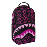 Sprayground Kids Think On It Zaino Nero con Stampa Shark Mouth e Dollari Rosa