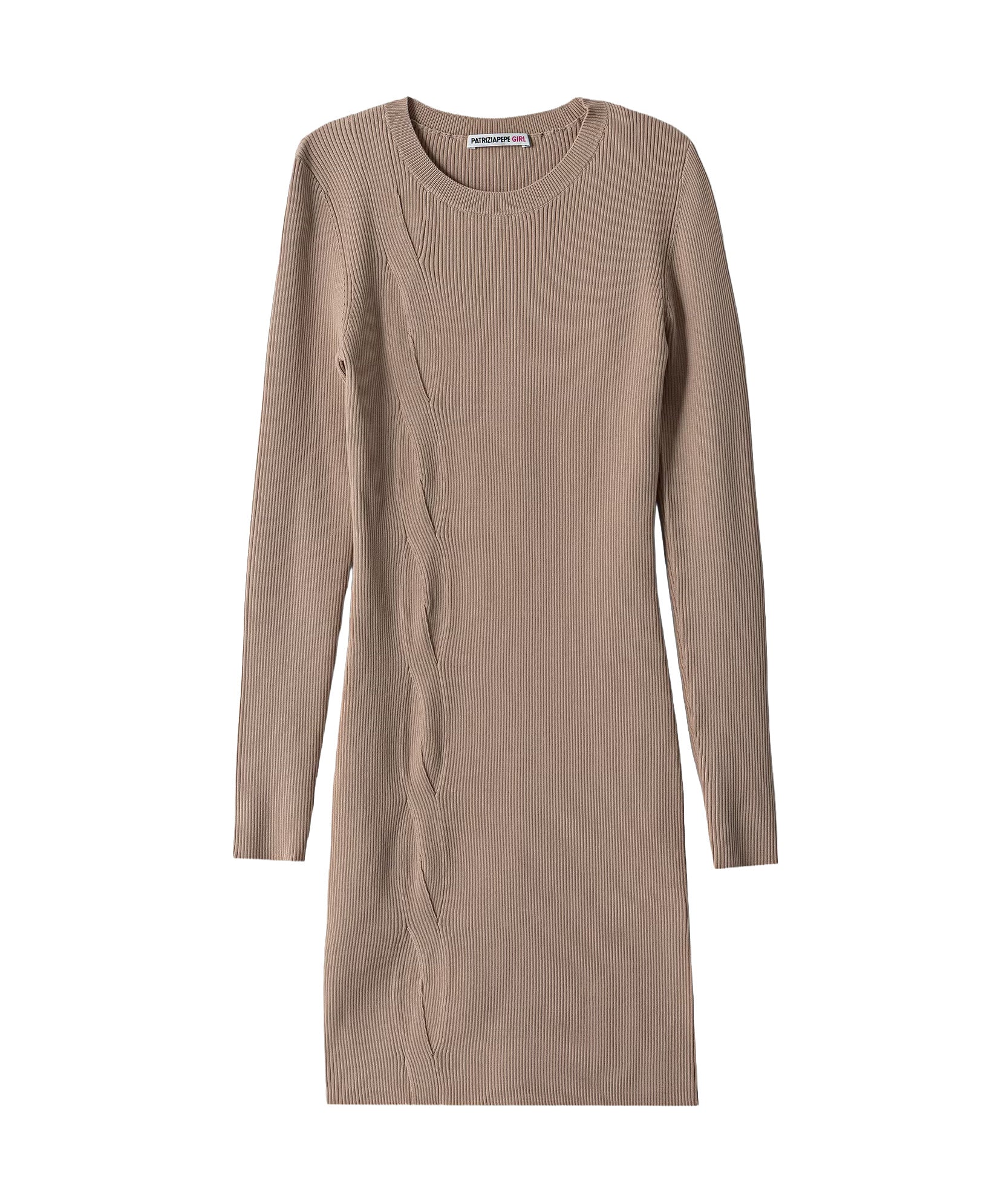 Patrizia Pepe Kids Abito Beige a Coste per Bambine