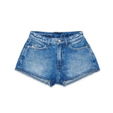 Diesel Kids Short in Denim con Patch Logo sul Retro per Bambine