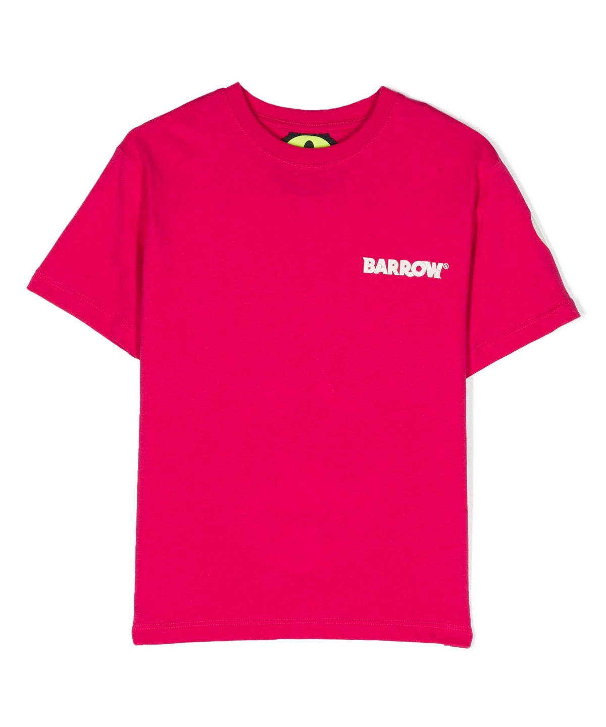 Barrow Kids T-shirt Fucsia con Stampa Logo e Smile per Bambine fronte
