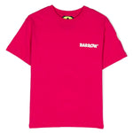 Barrow Kids T-shirt Fucsia con Stampa Logo e Smile per Bambine fronte