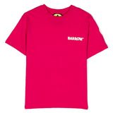 Barrow Kids T-shirt Fucsia con Stampa Logo e Smile per Bambine fronte