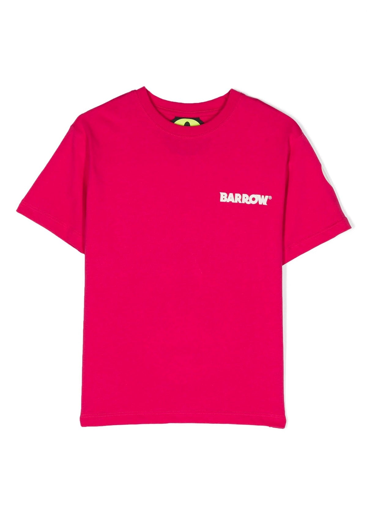 Barrow Kids T-shirt Fucsia con Stampa Logo e Smile per Bambine fronte