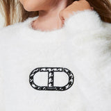 Twinset Kids Magliocino Bianco con Logo per Bambine (dettaglio)