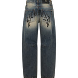 John Richmond Kids Jeans Slavato Ballon con Stampa sul Retro per Bambini