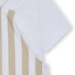 Boss Kids Completo Salopette e T-Shirt Beige/Bianco per Neonati