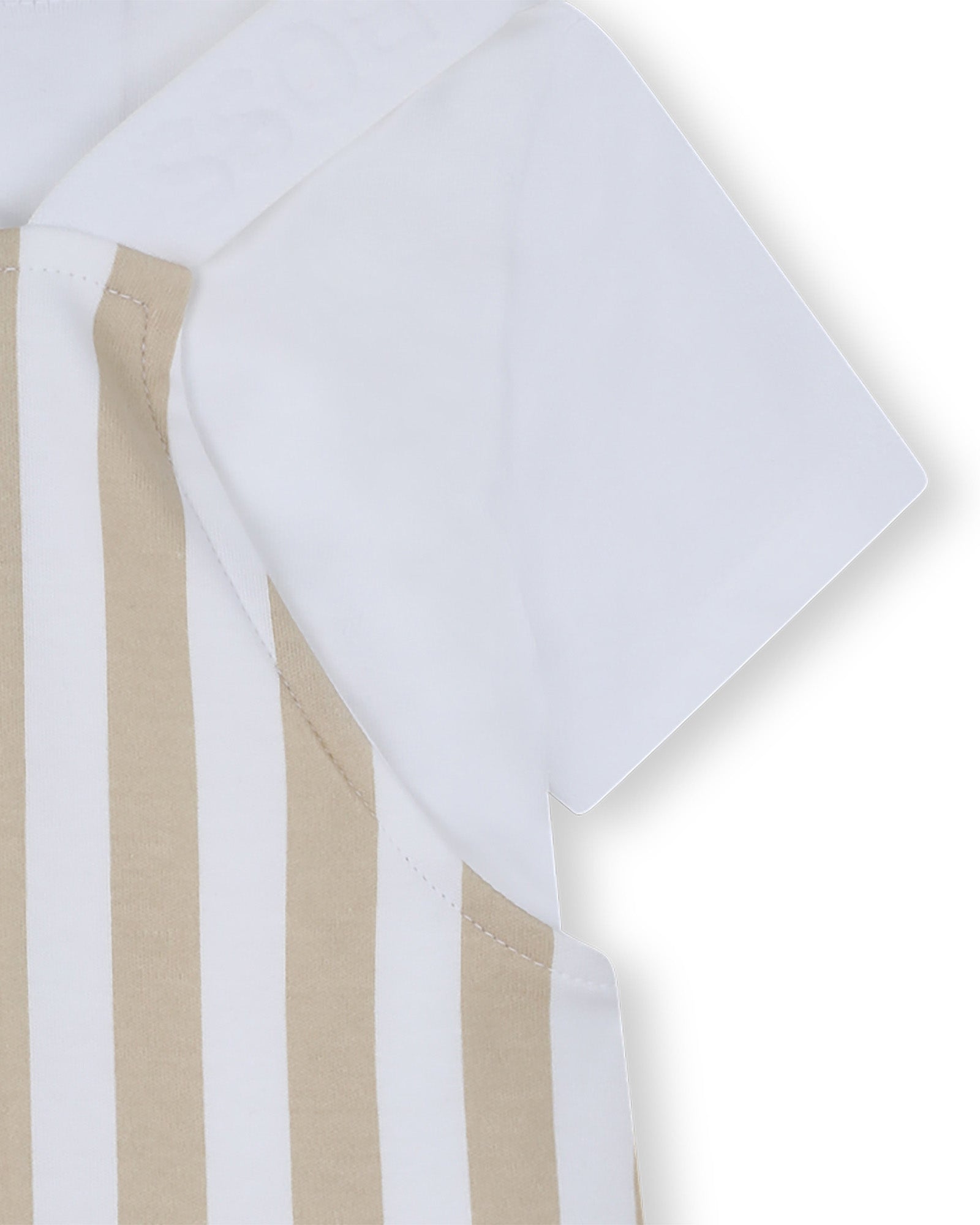 Boss Kids Completo Salopette e T-Shirt Beige/Bianco per Neonati
