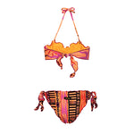 Effek Costume Bikini a Fascia Fantasia Arancione per Bambine