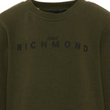 John Richmond Kids Tuta in Felpa Verde e Nera con Logo Stampato per Bambini