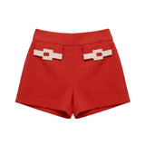 Elisabetta Franchi La Mia Bambina Bermuda Rosso e Nude per Neonate