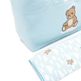 Moschino Kids Borsa Mamma+Fasciatoio Celeste con Logo Teddy Bear