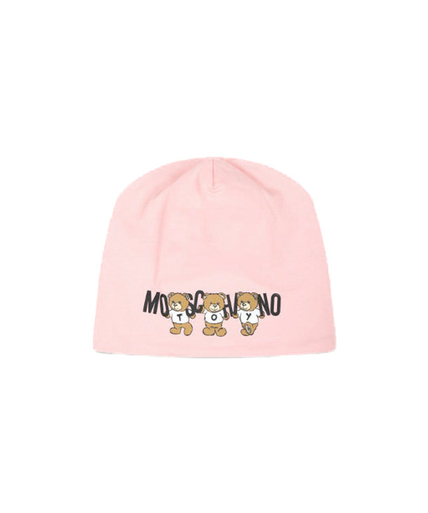 Moschino Kids Cappello Rosa con Teddy Bear per Bambine