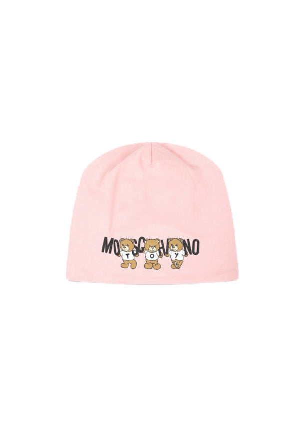 Moschino Kids Cappello Rosa con Teddy Bear per Bambine