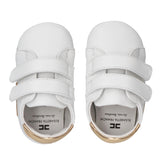 Elisabetta Franchi La Mia Bambina Scarpe Culla Bianco/Oro con Logo per Neonate