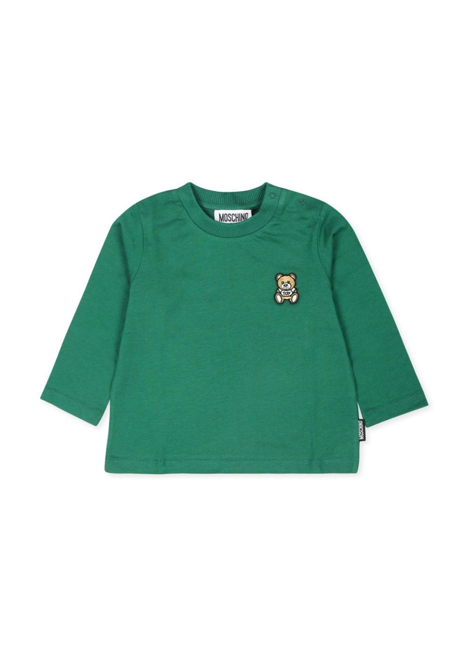 Moschino Kids T-shirt Verde Maniche Lunghe per Neonati