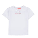 Vivetta Kids White T-shirt with Hands Embroidery for Girls