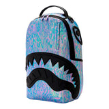 Sprayground Kids Zaino Think On It Unisex Iridescente Azzurro e Viola con Shark Mouth in Rilievo Nero