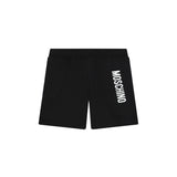 Moschino Kids Short Nero con Stampa Logo e Tasca Posteriore per Neonati