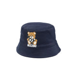 Moschino Kids Cappello Bucket Navy con Stampa per Neonati