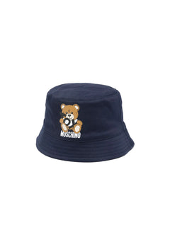 Moschino Kids Navy Printed Bucket Hat for Babies