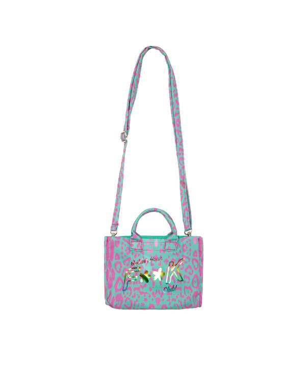 EffeK Borsa a Tracolla Fantasia Maculata Verde/Fucsia