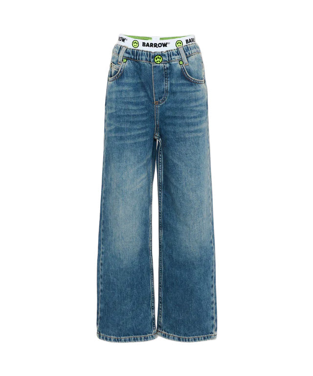 Barrow Kids Jeans con Logo e Elastico Logato per Bambine