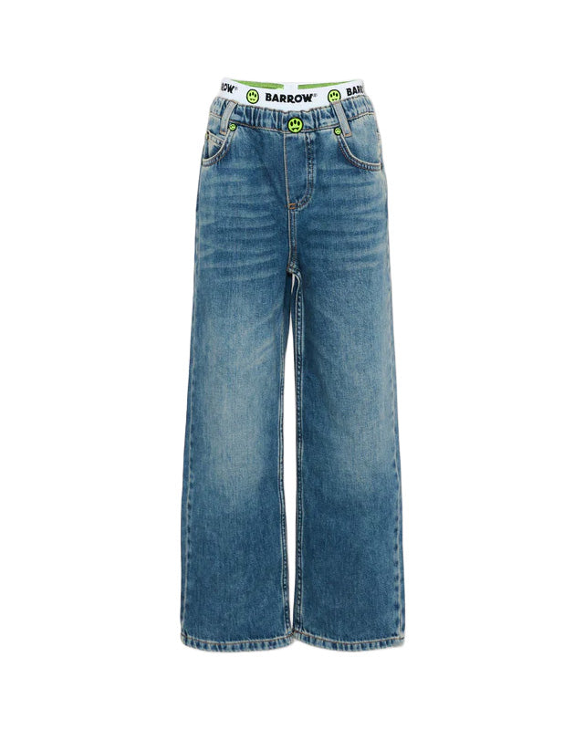 Barrow Kids Jeans con Logo e Elastico Logato per Bambine