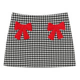 Simonetta Kids Gonna Avorio e Nero con Fiocchi Rosso per Bambine
