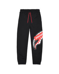 Sprayground Kids Pantaloni in Felpa Neri con Logo per Bambini