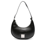 MSGM Kids Borsa a Spalla Nera con Placca Logo per Bambine