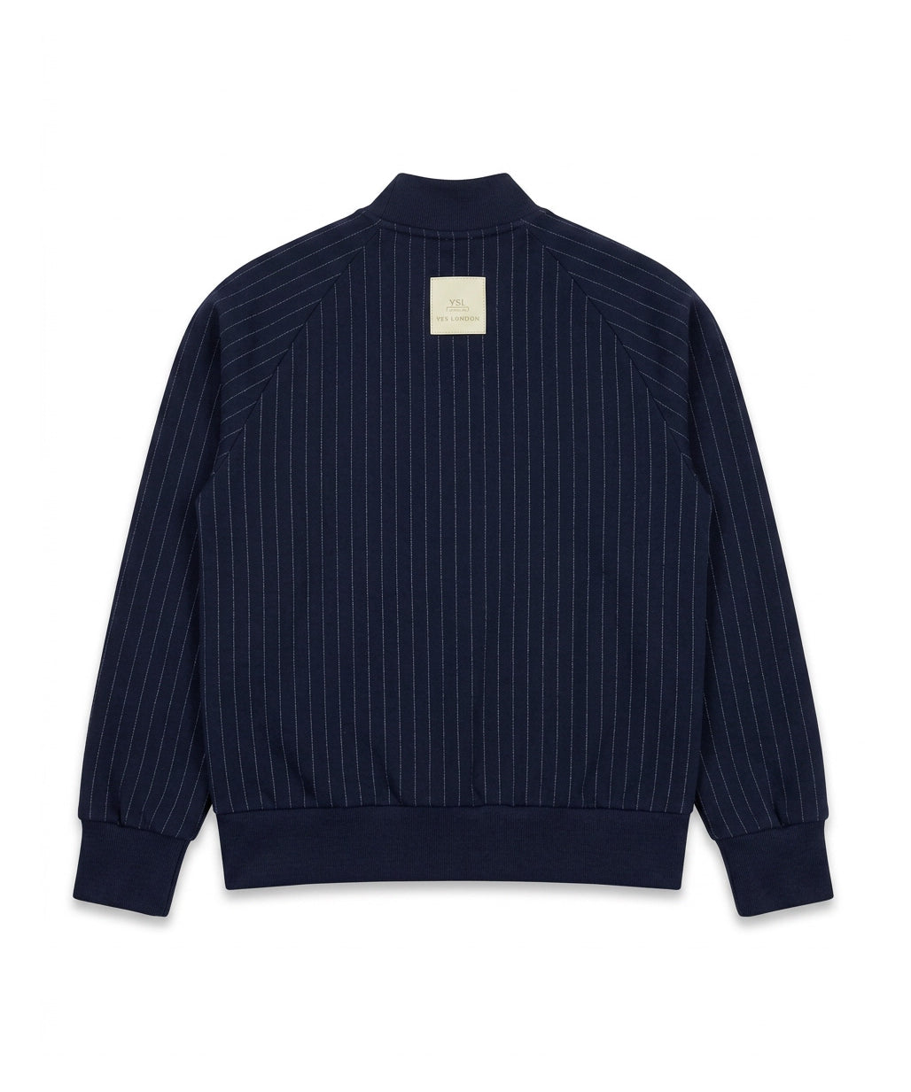 Yes London Kids Felpa con Zip Blu Navy Gessato per Bambini