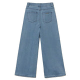 Twinset Kids Pantalone in Denim con Dettagli in Pizzo