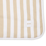 Boss Kids Coperta Beige/Bianco a Strisce per Neonati