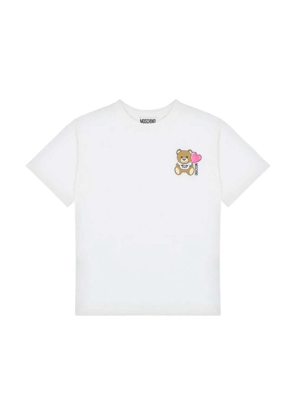 Moschino Kids T-shirt Panna con Stampa Teddy per Bambine