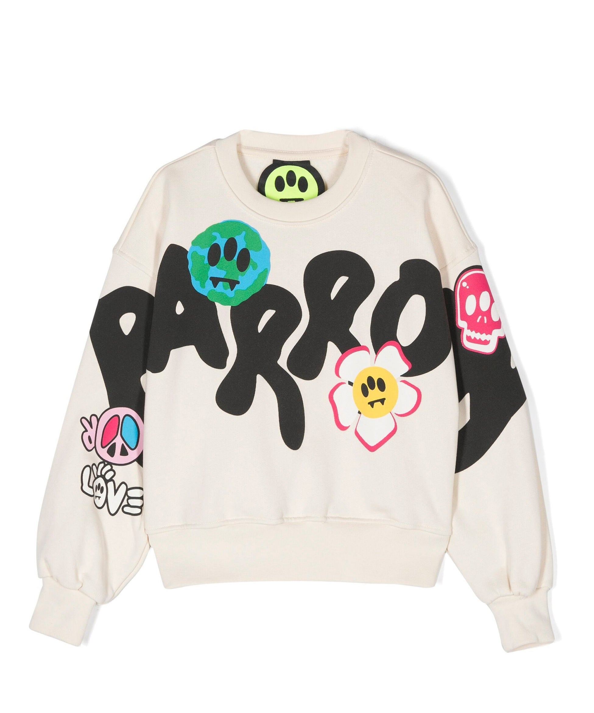 Barrow Kids Felpa Crema con Cappuccio con Stampa per Bambine