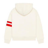 Gcds Kids Felpa Bianco con Fascia Rosso e Logo Unisex