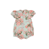 Blumarine Kids Pagliaccetto con Fantasia Floreale e Maniche a Sbuffo per Neonate