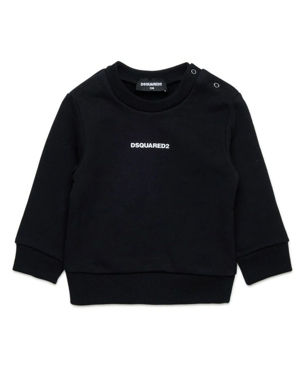 Dsquared2 Kids Felpa Nero con Logo per Neonati