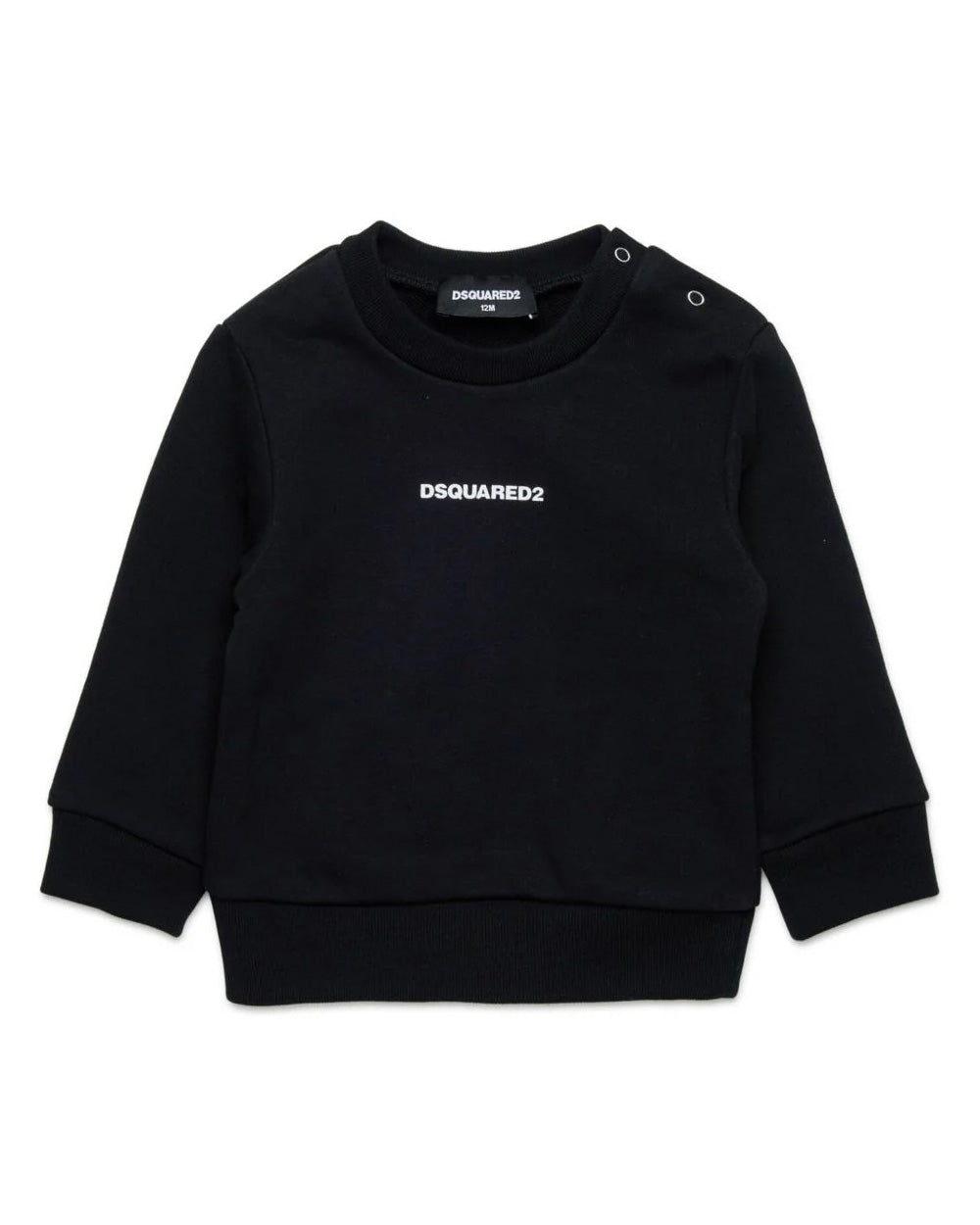 Dsquared2 Kids Felpa Nero con Logo per Neonati