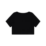 Moschino Kids T-shirt Nera Crop con Stampa per Bambine
