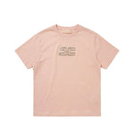 Elisabetta Franchi La Mia Bambina T-shirt Rosa con Logo Effetto Metallico Oro per Bambine