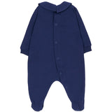 Moschino Kids Tutina Blu Navy con Stampa Logo Teddy per Neonati