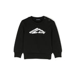 Dsquared2 Kids Felpa Nera con Stampa ICON per Neonati