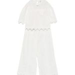 Twinset Kids Completo Off-White con Dettagli in Pizzo per Bambine