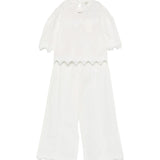 Twinset Kids Completo Off-White con Dettagli in Pizzo per Bambine
