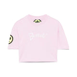 Barrow Kids T-shirt Crop Rosa con Stampa per Bambine