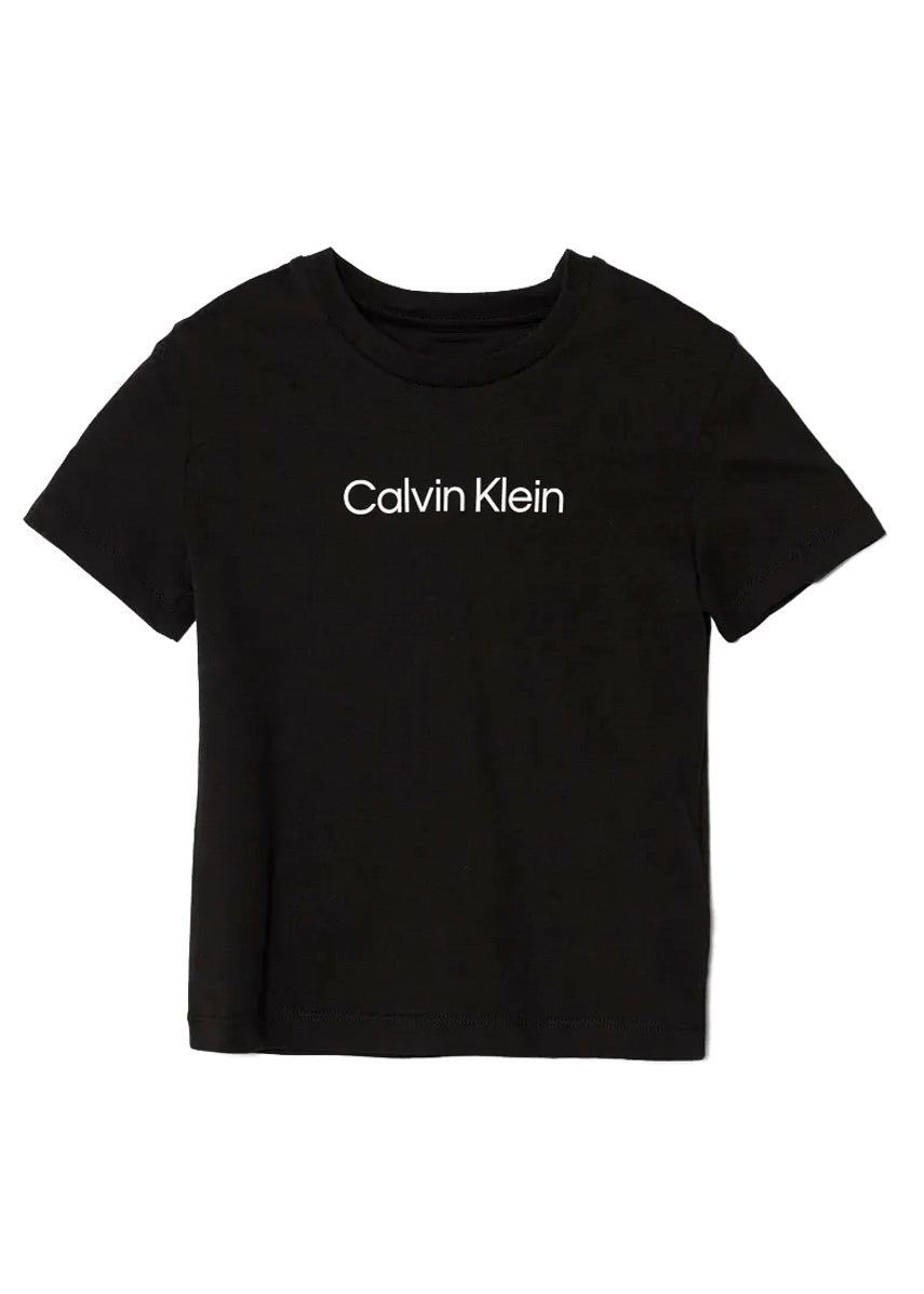 Calvin Klein Kids T-Shirt Nera con Logo per Bambini
